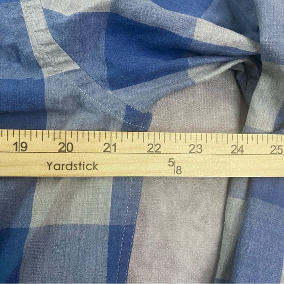 UNTUCKit Slim Fit Gingham Plaid Blue Long Sleeve Button Up Shirt Size Large - Picture 9 of 11